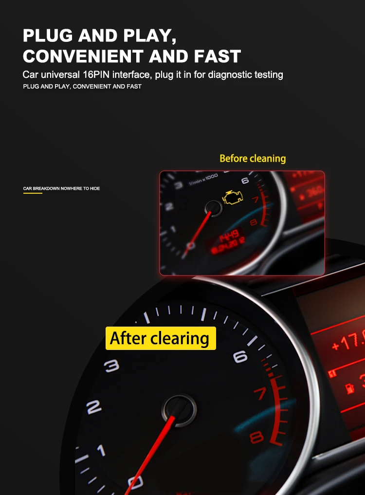 V322 Automobile Fault Diagnostic Universal OBD II Car Scanner Car Code Reader Fault Detector Elm327 Car Diagnostic Instrument