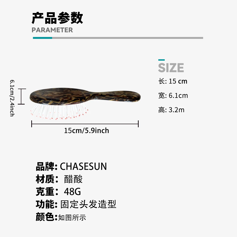 Wooden Denman Hair brush For Salon Barber 9 Row Straight Hair Comb For Women&Men