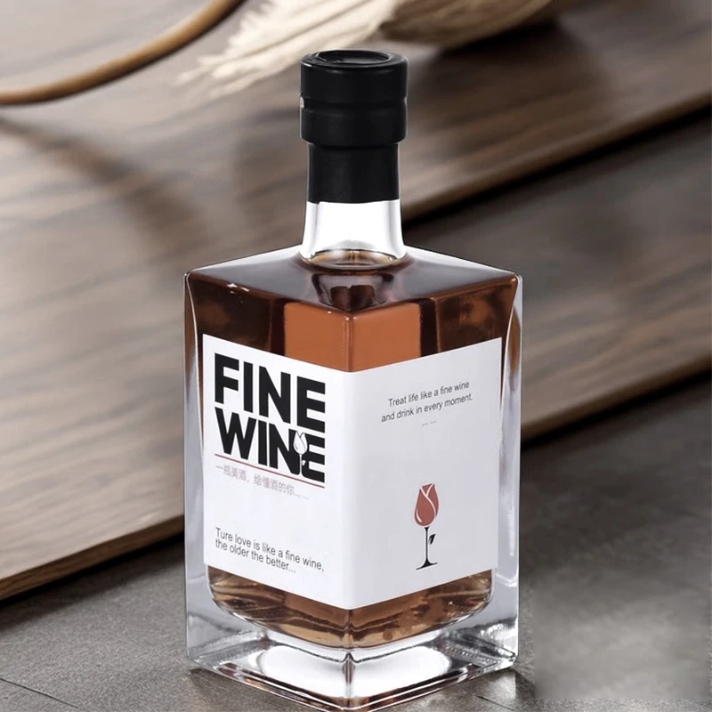 Custom Clear Luxury High Quality Empty 500ml 750ml 1000ml Gin Wine Rum Vodka Whiskey Spirit Liquor glass Bottle With Label