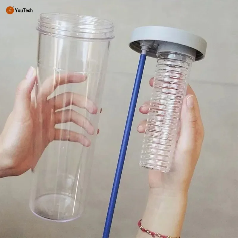 700ml Plastic Water Bottle With Straws Fruit Infuser Tea Juice Cup Portable Fitness Sport Outdoor Travel Drinking Bottles Kettle