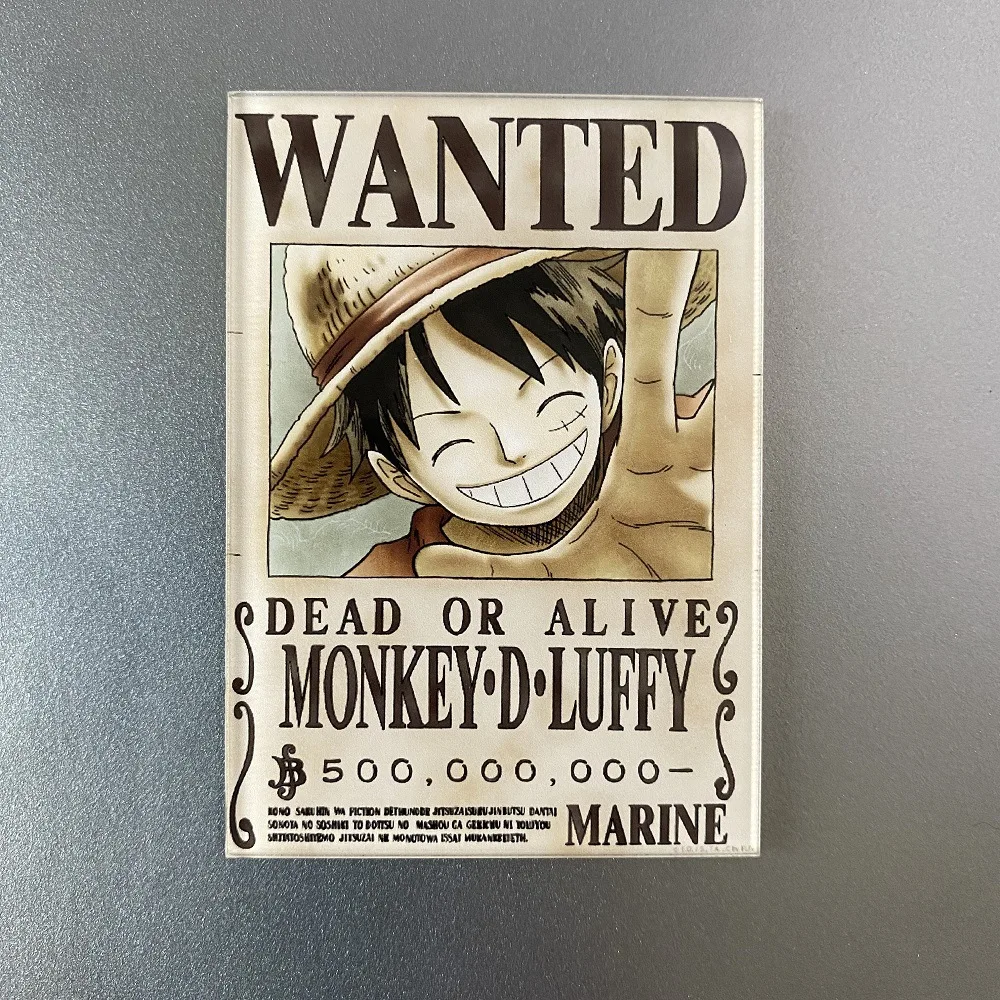 23 design Anime Monkey D. Luffy Roronoa Zoro Acrylic Refrigerator magnets sticker in Wanted poster style