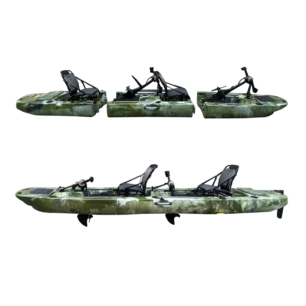 Reel Young Yak 2 Person Seat Modular 3 Piece Salty Water  Propeller Pedal Fishing kayak For  Fishing Hunting