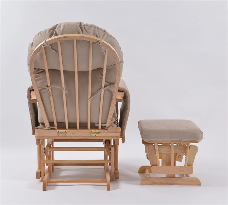 brown Color Breast Feeding Baby Sleeping Mother Nurse Reclinable Adjustable Pillow Glider Chair with Stool