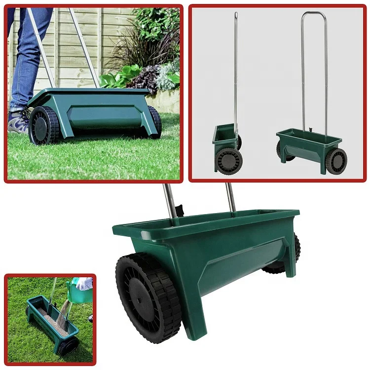 High quality Plastic Seed Spreader Vegetable Planter small hand push Sand Salt Fertiliser spreader