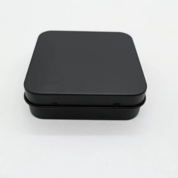 Wholesale Small Metal Candy Tea Storage Hinged Flat Square Tin Box