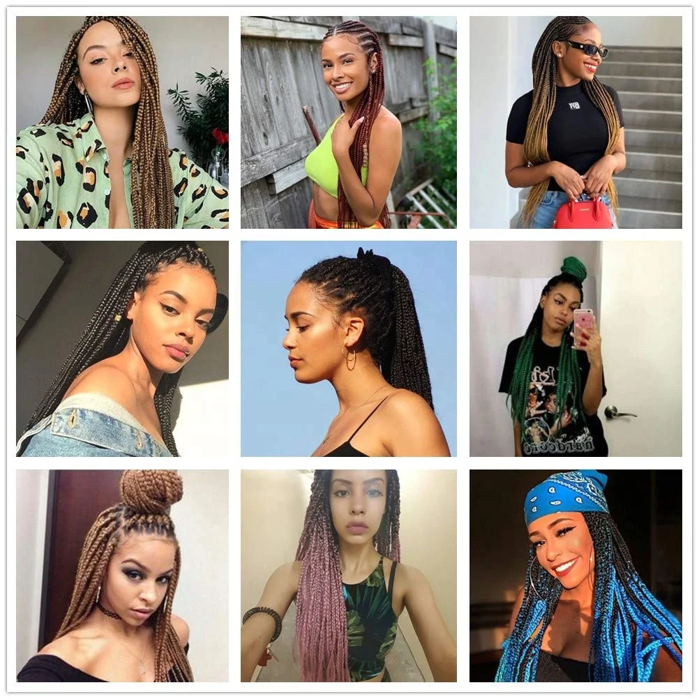 1 Pack 26inch 95grams Low Temperature Flame Retardant Synthetic Ombre Purple Blue Blonde Pre Stretched Braiding Hair