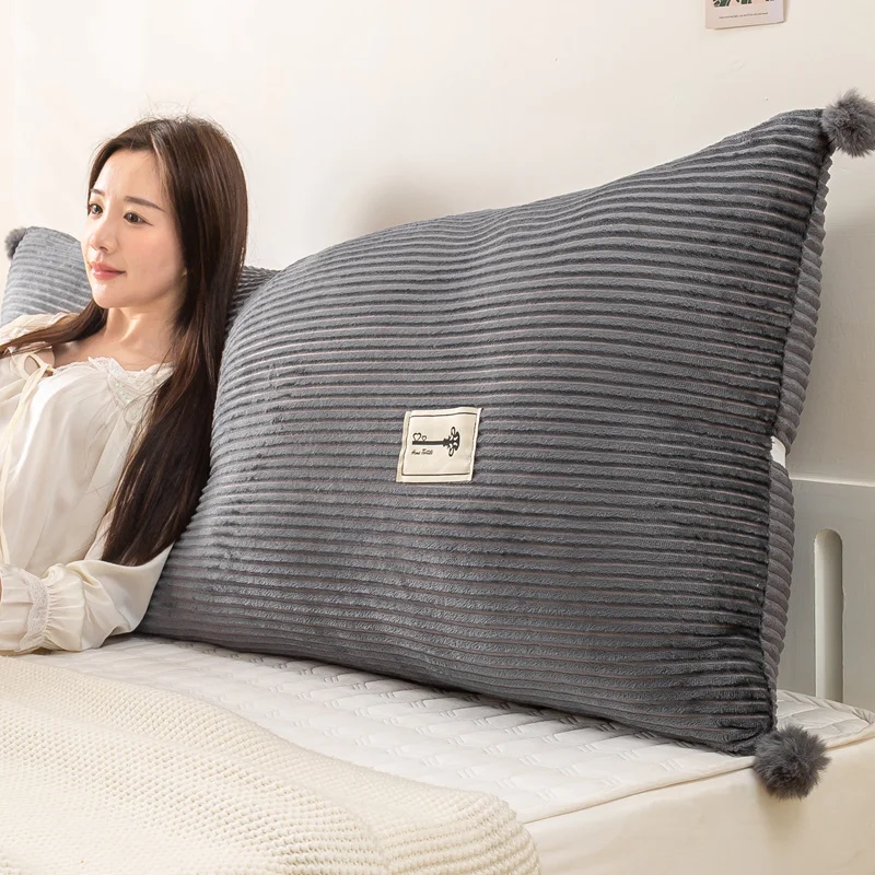 Solid Color Bier 2023 new magic velvet straight strip cushion dark grey Pillow Case