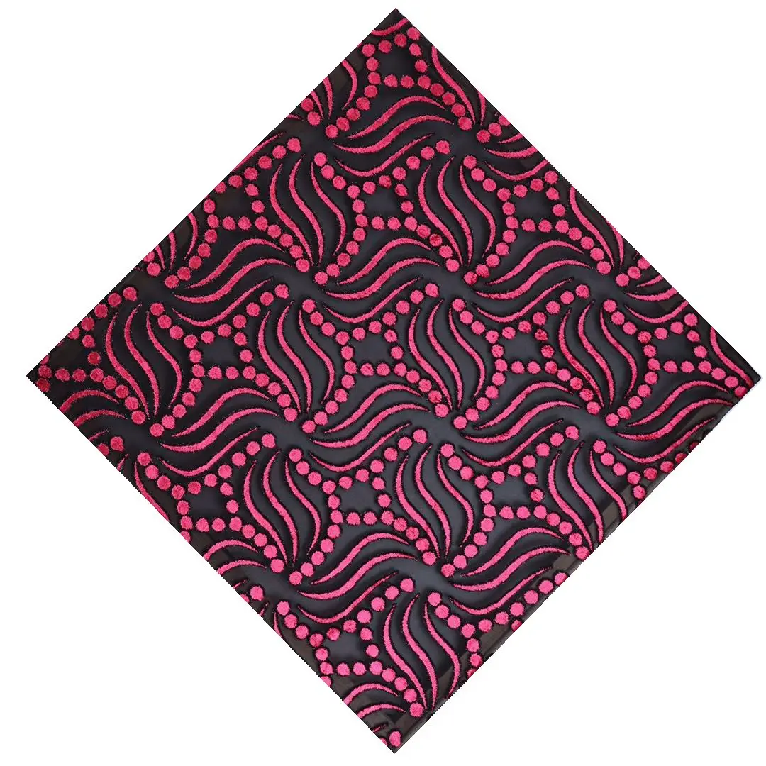 New fashionable luxury red pattern velvet fabric for dress