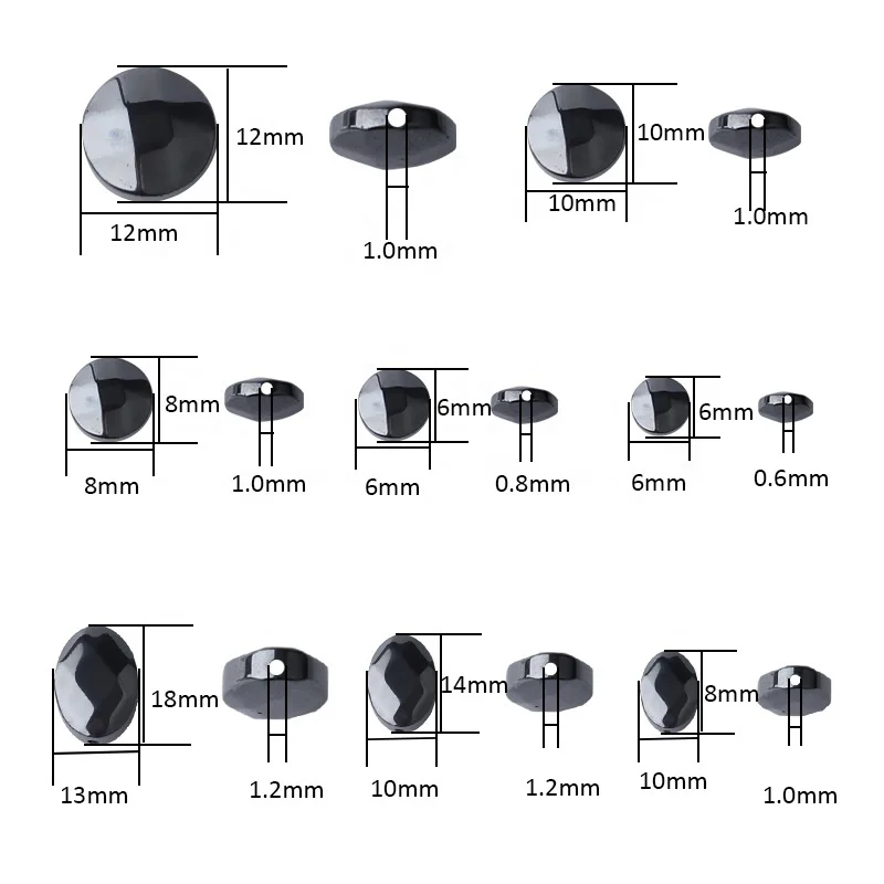 Natural Stone Beads Faceted Oval Shape Spacer Loose Hematite Beads for Jewelry Making DIY Bracelet Tube Spacer Beads