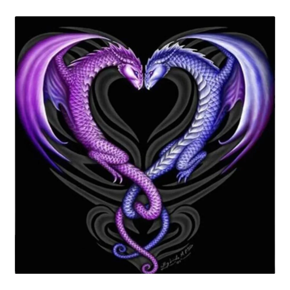 Home Art Mural Decoration Full Circle Diamond Dragon 5D DIY Diamond Embroidery