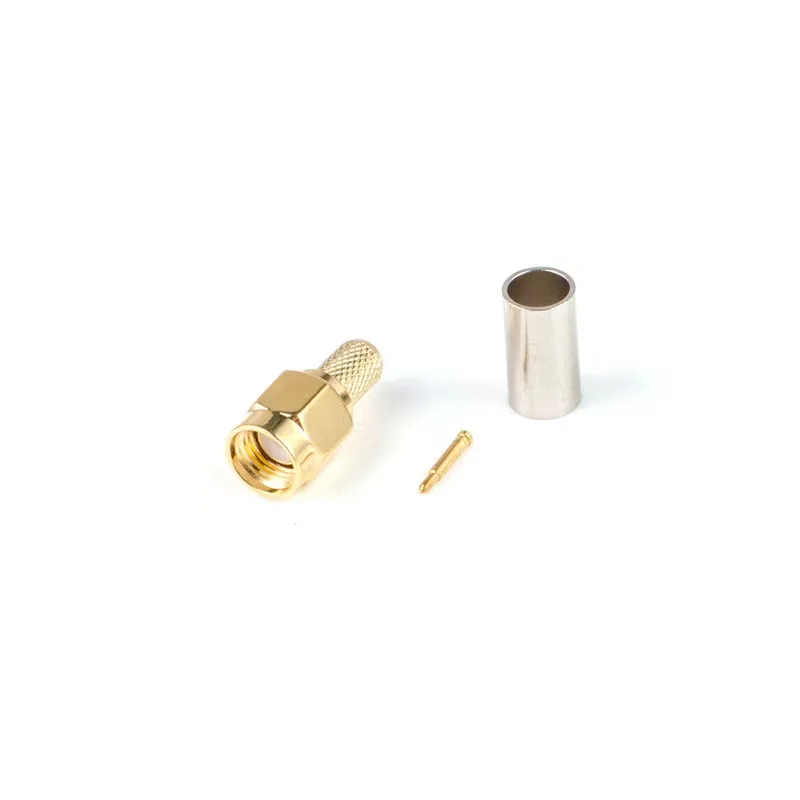 SM A male straight RF coaxial connector connects to RG58 cable connector
