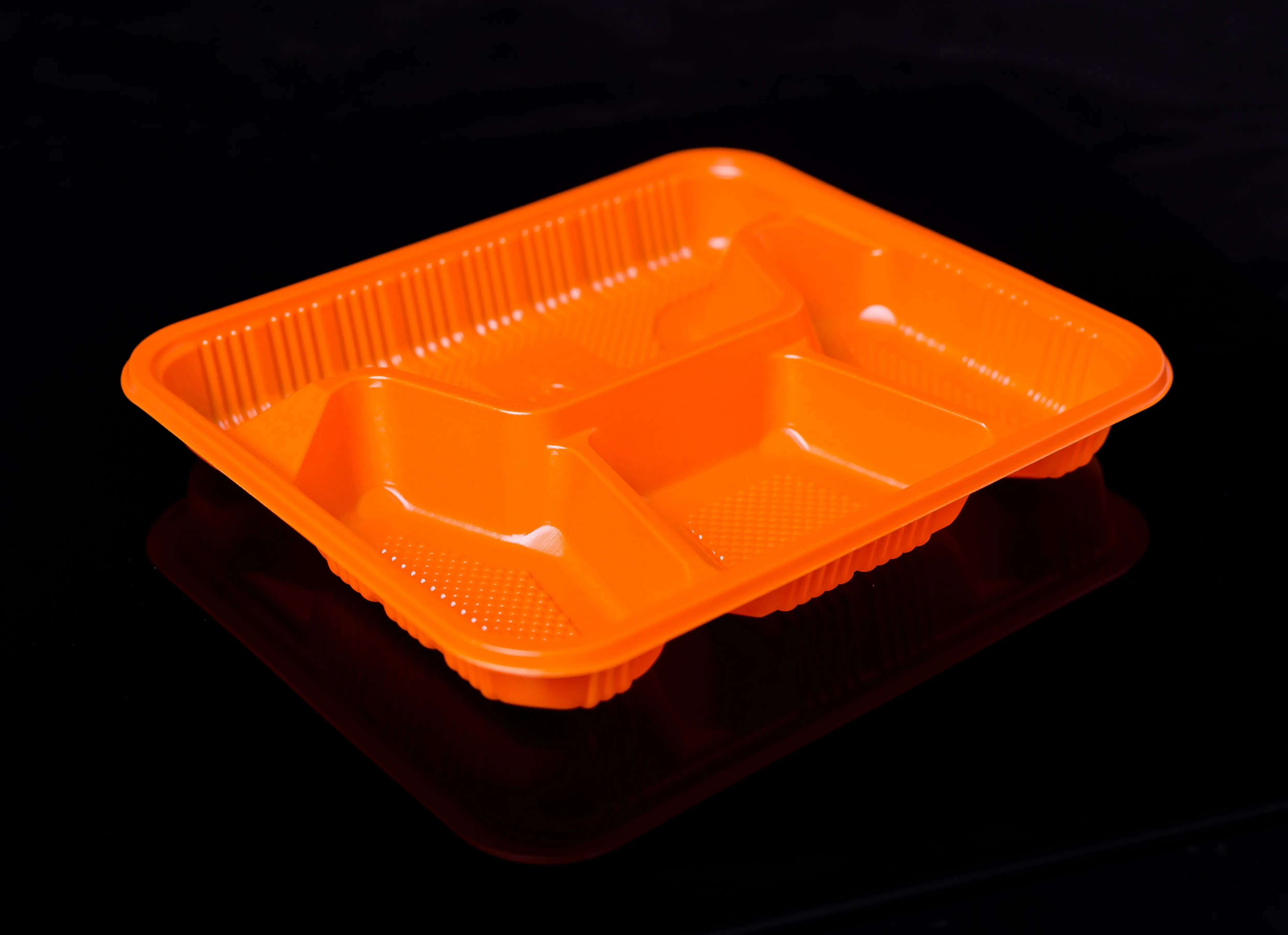 wholesale PP 4-Compartment Plastic Lunch Box Fruit Snack Food Container for Adult To Go Packing Box restaurant food packaging