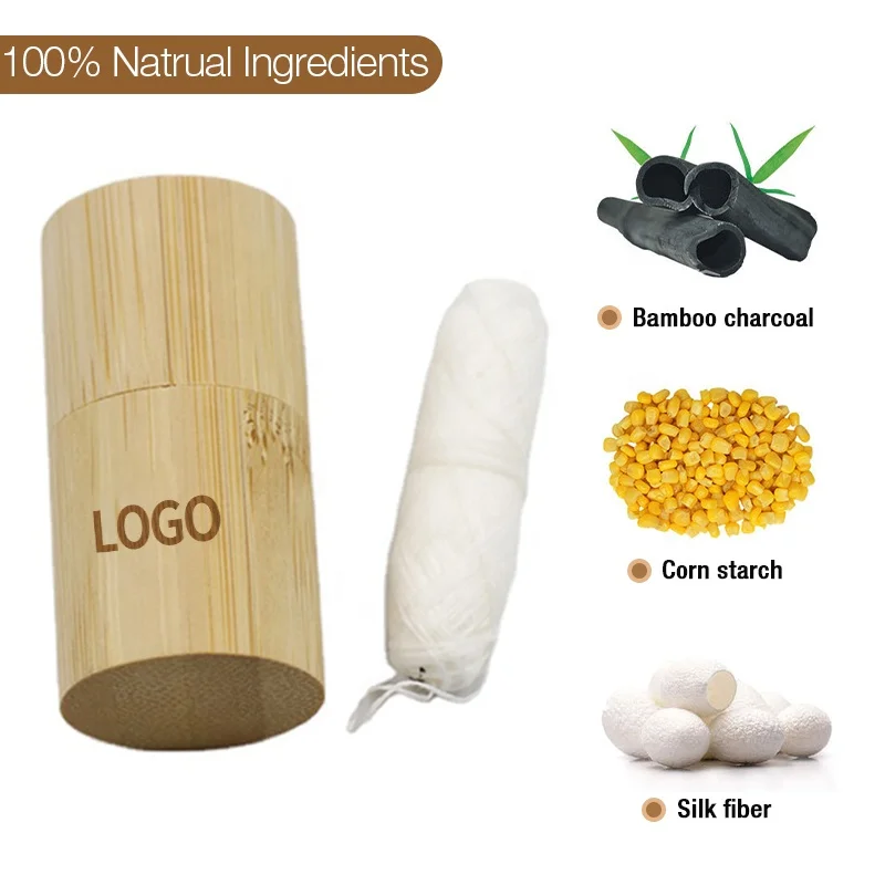 HEYAMO Free Sample Other Teeth Whitening Accessories Dental Floss Picks Biodegradable Bamboo Tube Packaging Corn Dental Flosser