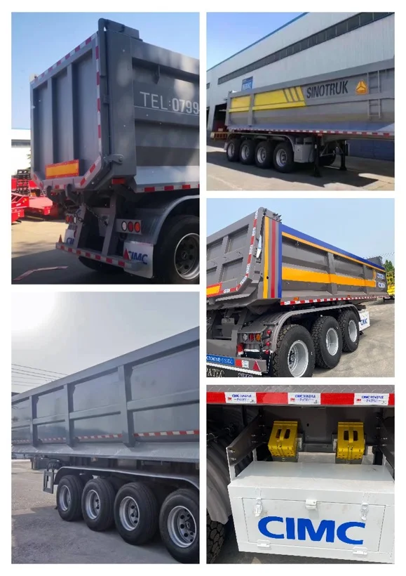 CIMC HIgh quality steel 3 or 4 axle strong enough for heavy cargos 100 tons capacity dump semi-trailer