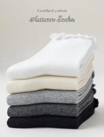 Hot-selling Fashion Sweet Plain Black White Grey Custom Cotton Crew Kids Socks Wholesale