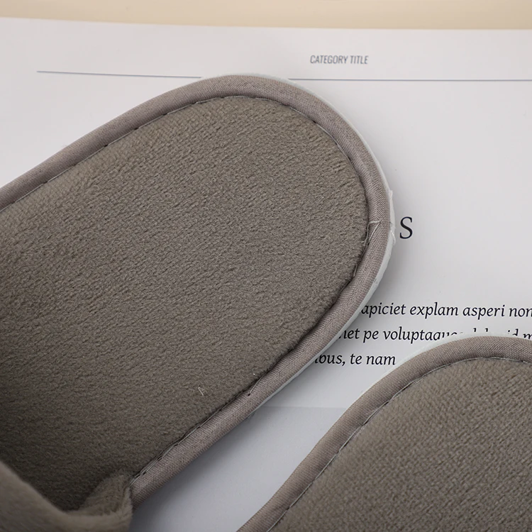 Luxury Hotel Slippers Disposable Cotton Gray Slippers Top Quality Bargain Wholesale In Stock