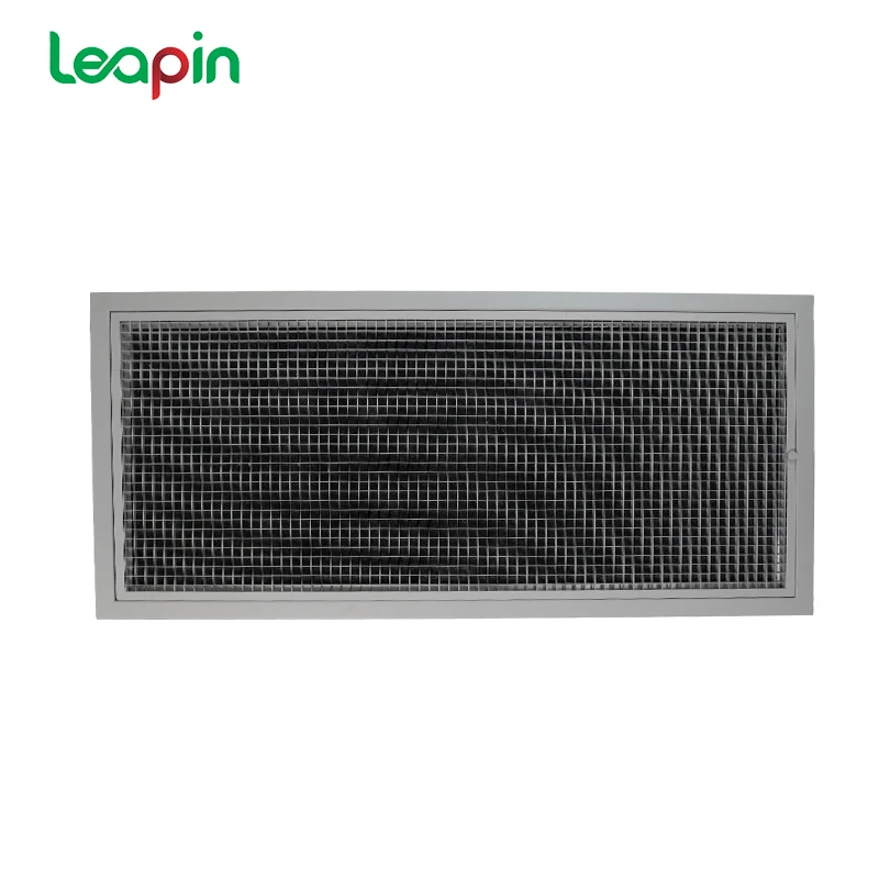 Hinged Door Eggcrate Type Air Return Grille with Removable Filter for Ventilation