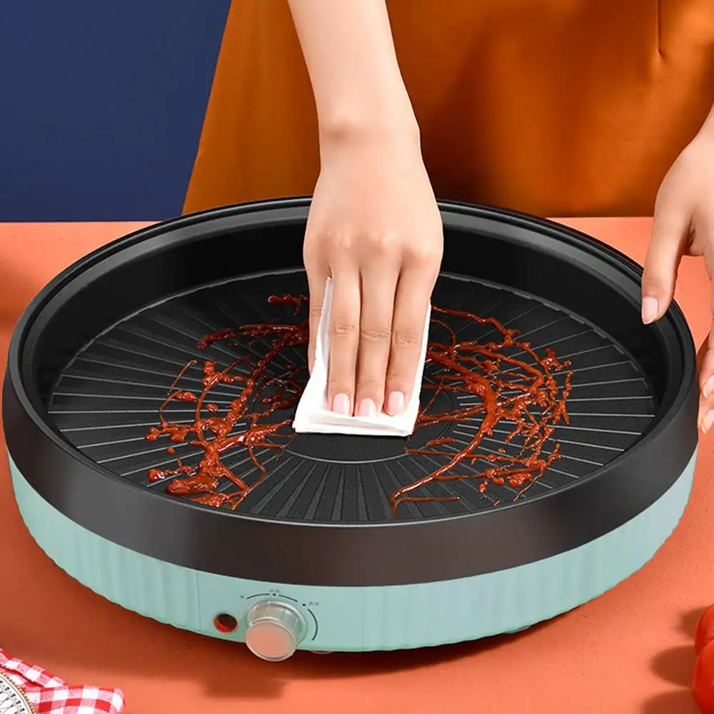 MeiShengFa OEM1300W household indoor round korean grill pan electric flat grills electric griddles