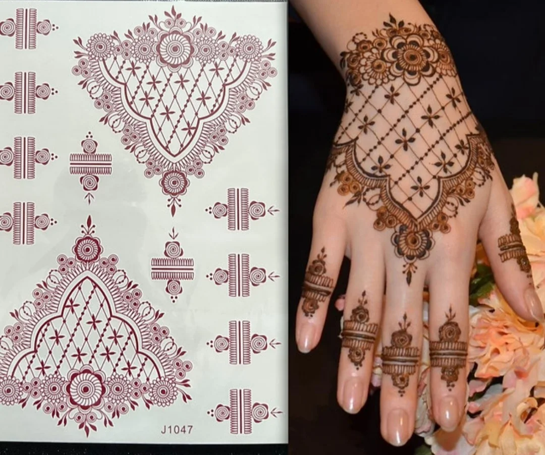 Wedding Water Transfer Smart Sticker Temporary Waterproof Sexy Henna Lace Tattoo Sticker