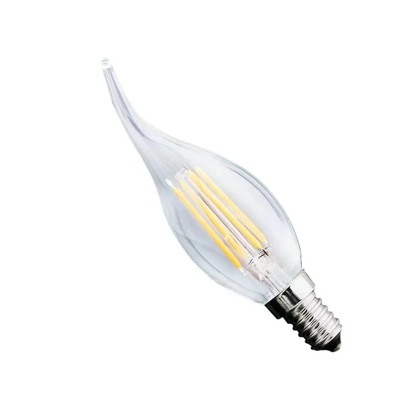 Candle C35 B35 Frosted Glass Torpedo Shape Bullet Top 360 Degrees Beam Angle Chandelier LED Light Bulb