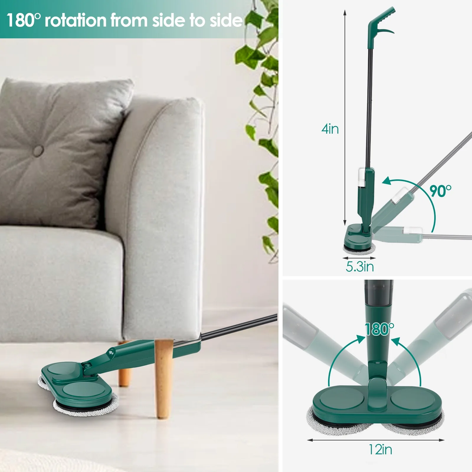 2021 Новая Беспроводная электрическая швабра спрей Швабра 2000mAh Электрическая с 200 мл резервуаром для воды