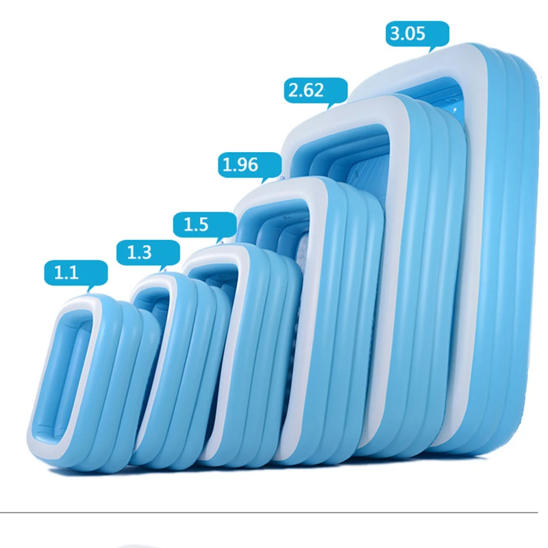 Popular Design Rectangular 130cm Small Inflatable Kiddie Pool