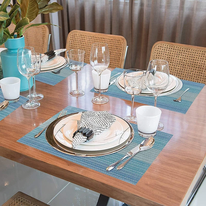 Boho Place Mats Table Decor Woven Cotton Placemats Dining Wicker Place Mat