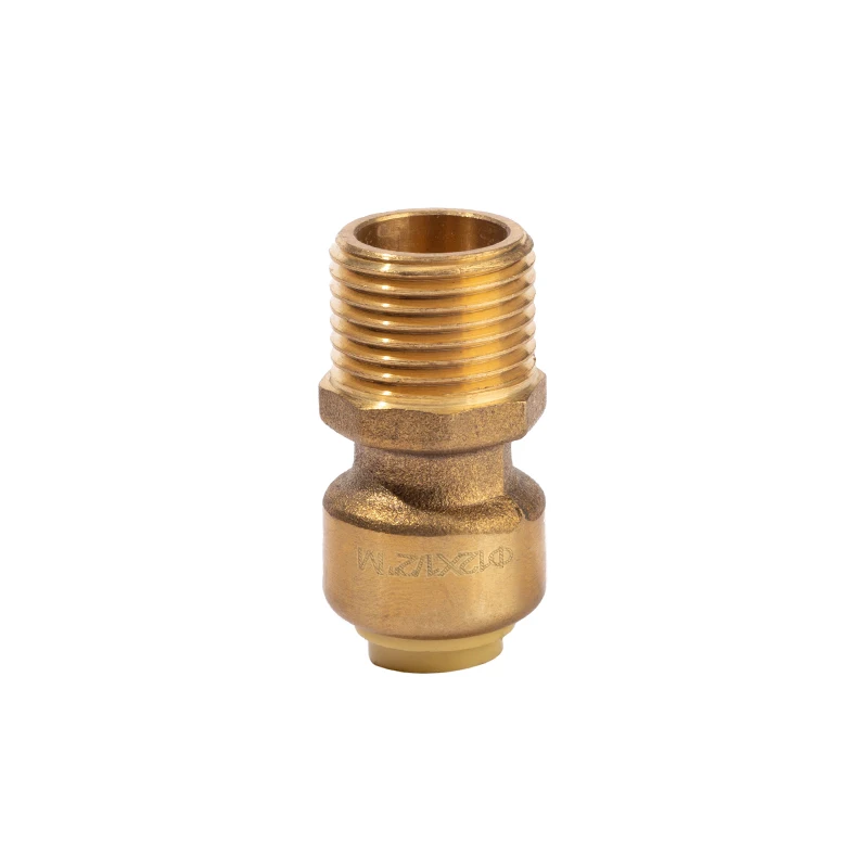Quick Coupling Pipe Connector Circle Head Reduce Diameter Golden Metal Thread Seal Copper Tubes Joint