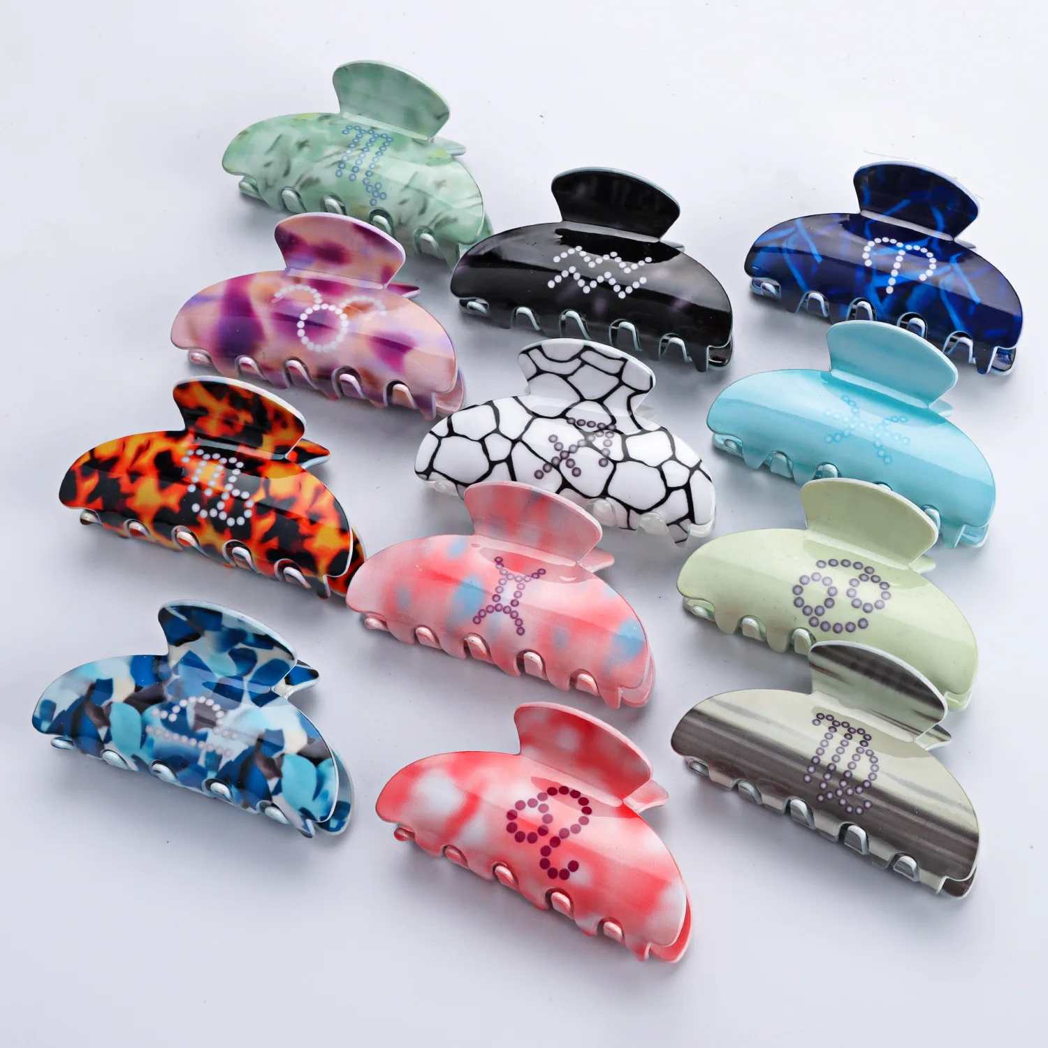 Baxi 12 zodiac signs wholesale hot selling matte coiffure hair clip back of the head spoon headdress hair ornaments hair grip