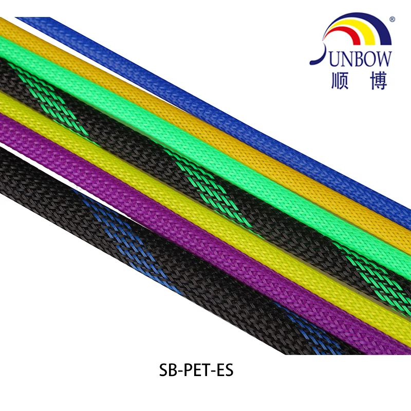 Sunbow Fire Resistant UL vw-1 PET Braided Speaker Fabric Cable Protection Sleeve