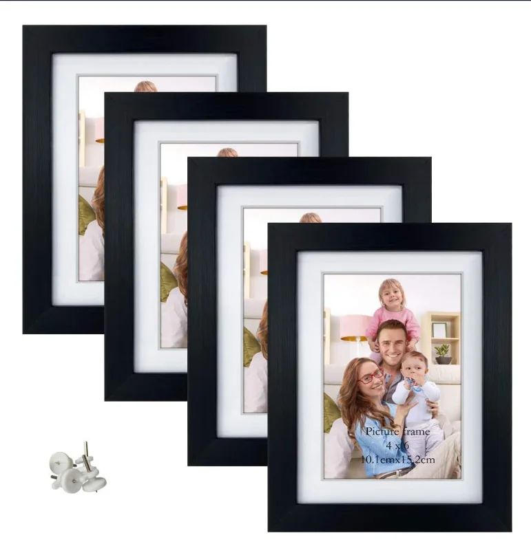 Home Decoration Wall Floating Or Tabletop  MDF Paulownia Pine Oak Brown Black White Color Wooden Wall Photo Frame