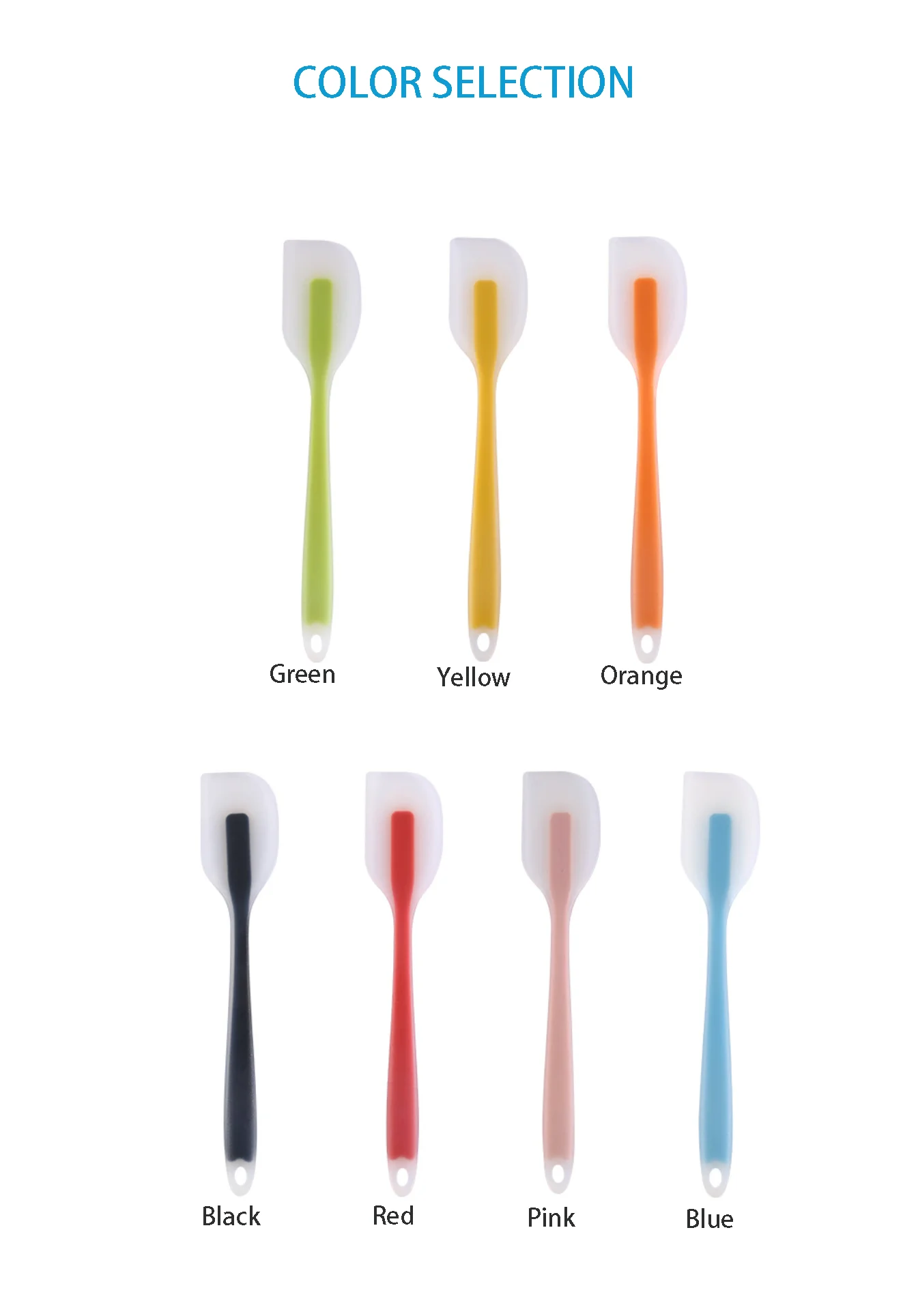 
High temperature resistant colorful Silicone butter scraper cream cakes spatula 