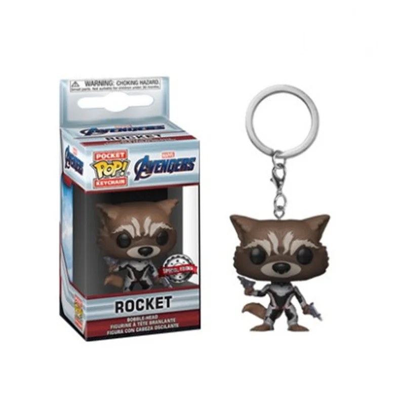 Funko Pocket Pop Keychain Super Hero Rocket Action Figure End Game Keychain Toys