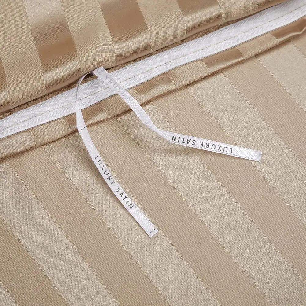 Luxury Sateen Duvet Cover Holiday Inn Express Choice Hotel Strip Satin Wholesale Bed Sheets Duvet Cover Twin Queen Bedding Sets
