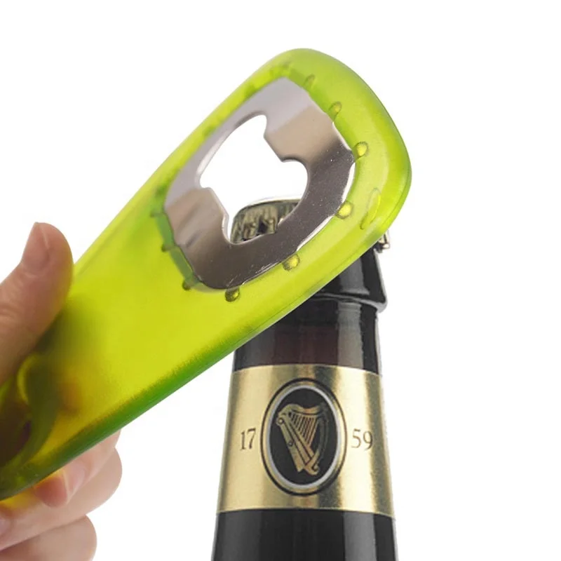 Top Selling Logo printing Stainless Steel Opener with Plastic Handle