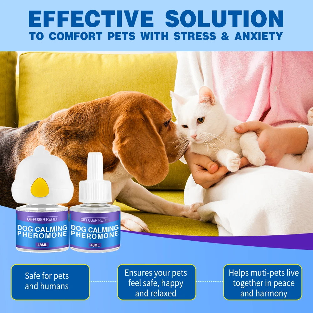 Customized for Different Market 48ML Pet Calming Diffuser Refill with Plug-in Kit for 2 Bottles