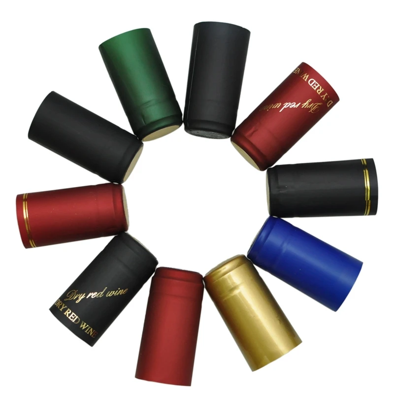 Custom Pvc Plastic Heat Shrink Capsules Lid White Matte Black Polylaminate Shrink Capsule For Wine Bottle