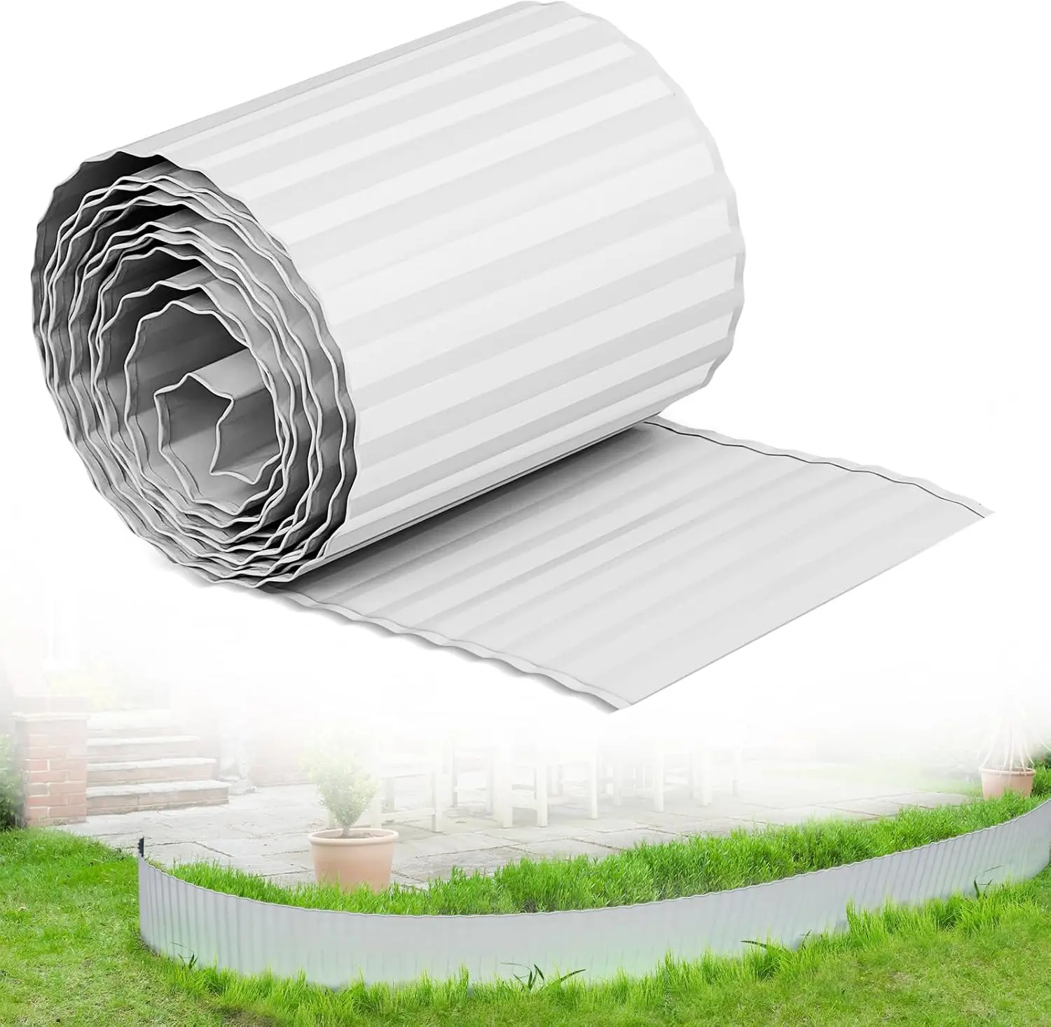 Corrugated Garden Edging  Landscape Edging Border Garden Fence Border for Lawn Flower Bed