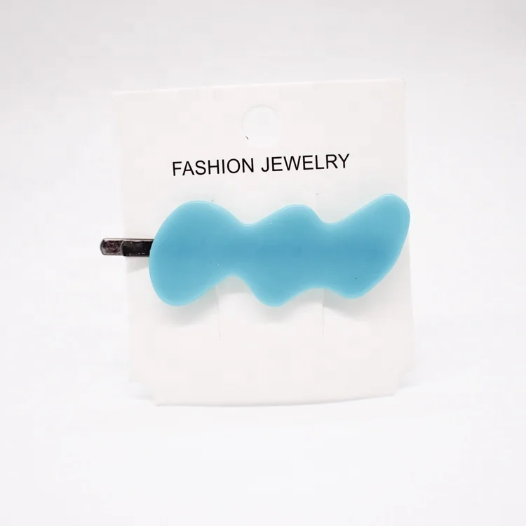Cute custom acrylic hair clips kids candy solid color hairpin for women