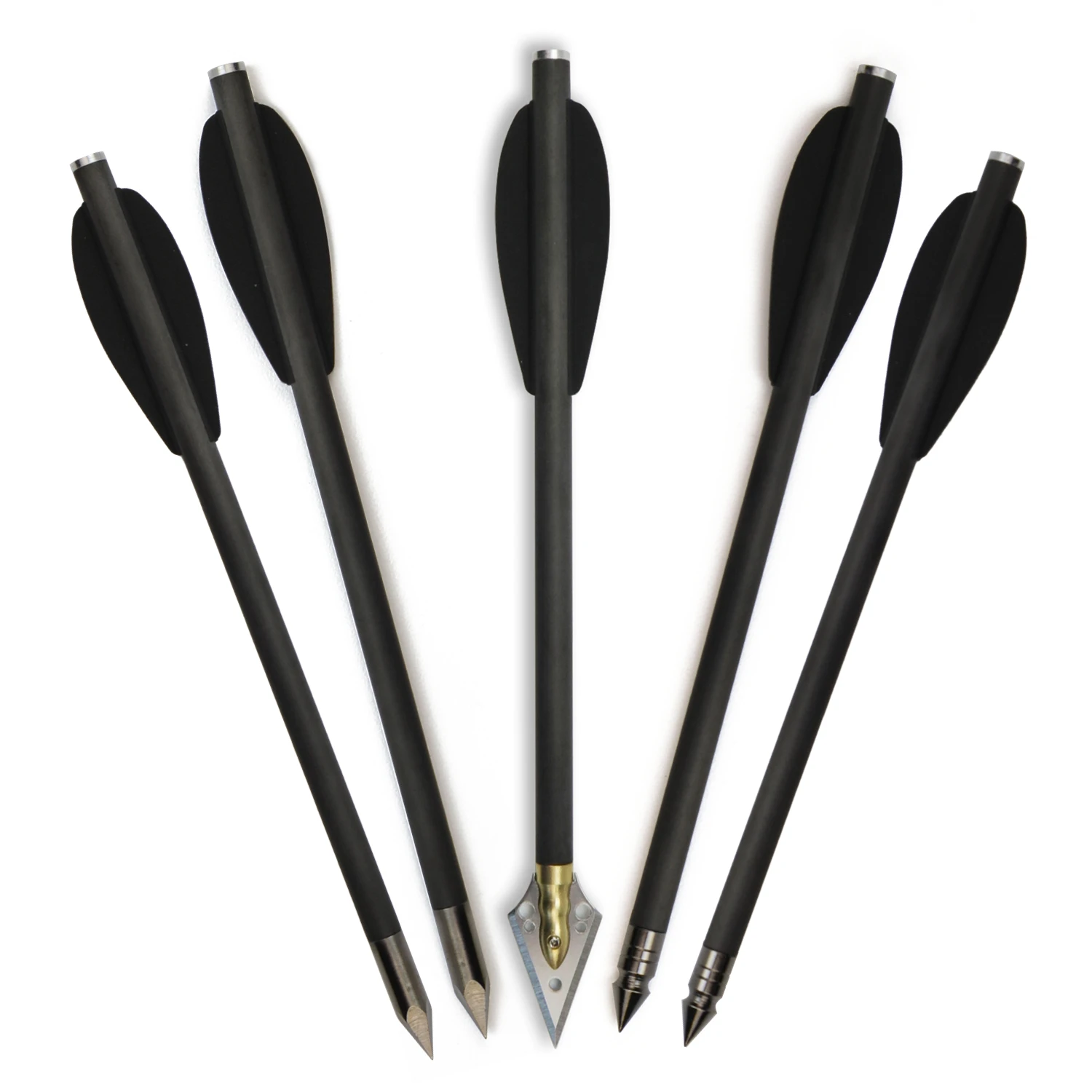 Pure Carbon Crossbow Bolts 6.5 Inch Arrows Broadhead Bodkin-Tips Bullet-Tips Mixed Carbon Bolts for Archery Crossbow Hunting