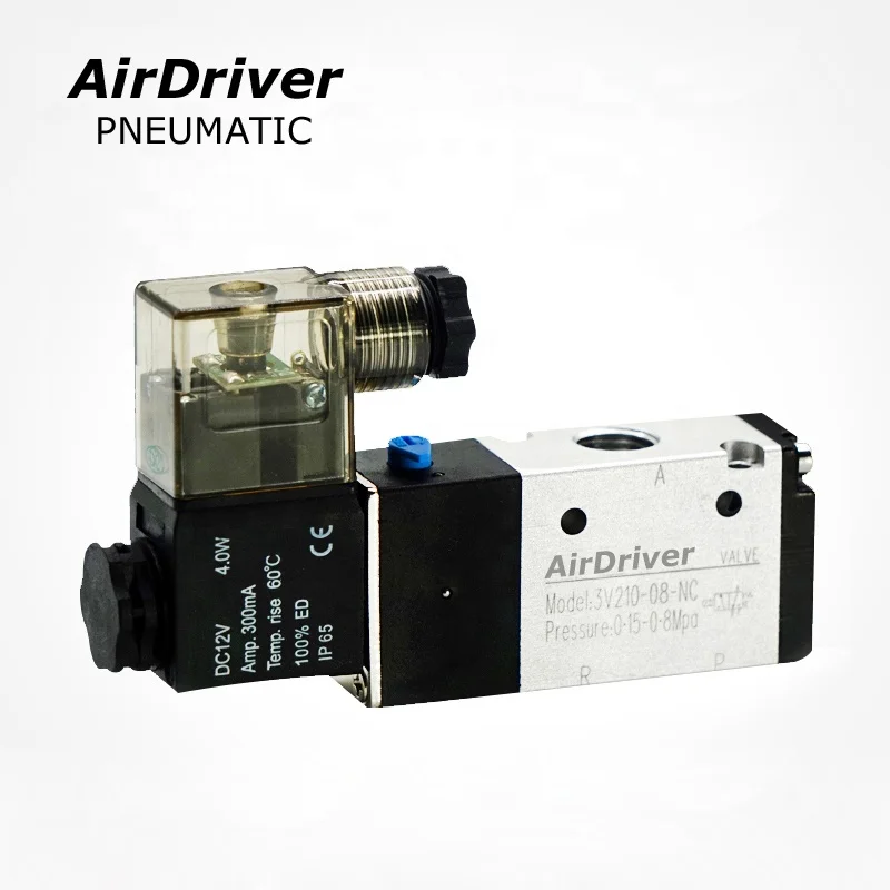 Двухпозиционный трехсторонний Пневматический электромагнитный клапан AirTac модель 3V210-08