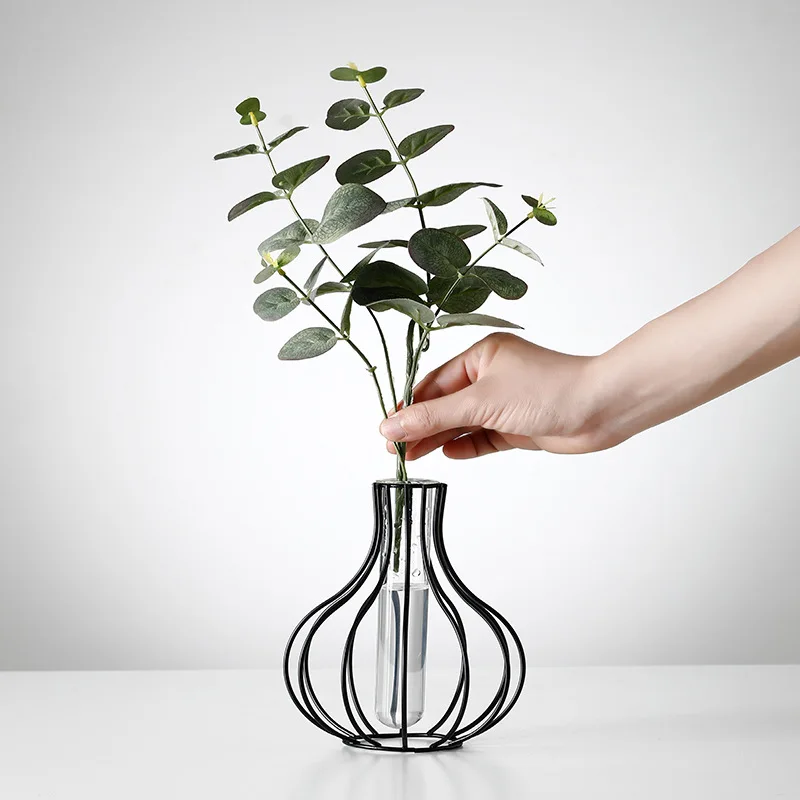 Скандинавская Современная Минималистичная оригинальная Золотая железная металлическая проволока искусство держатель для гидропонных растений ваза цветов
