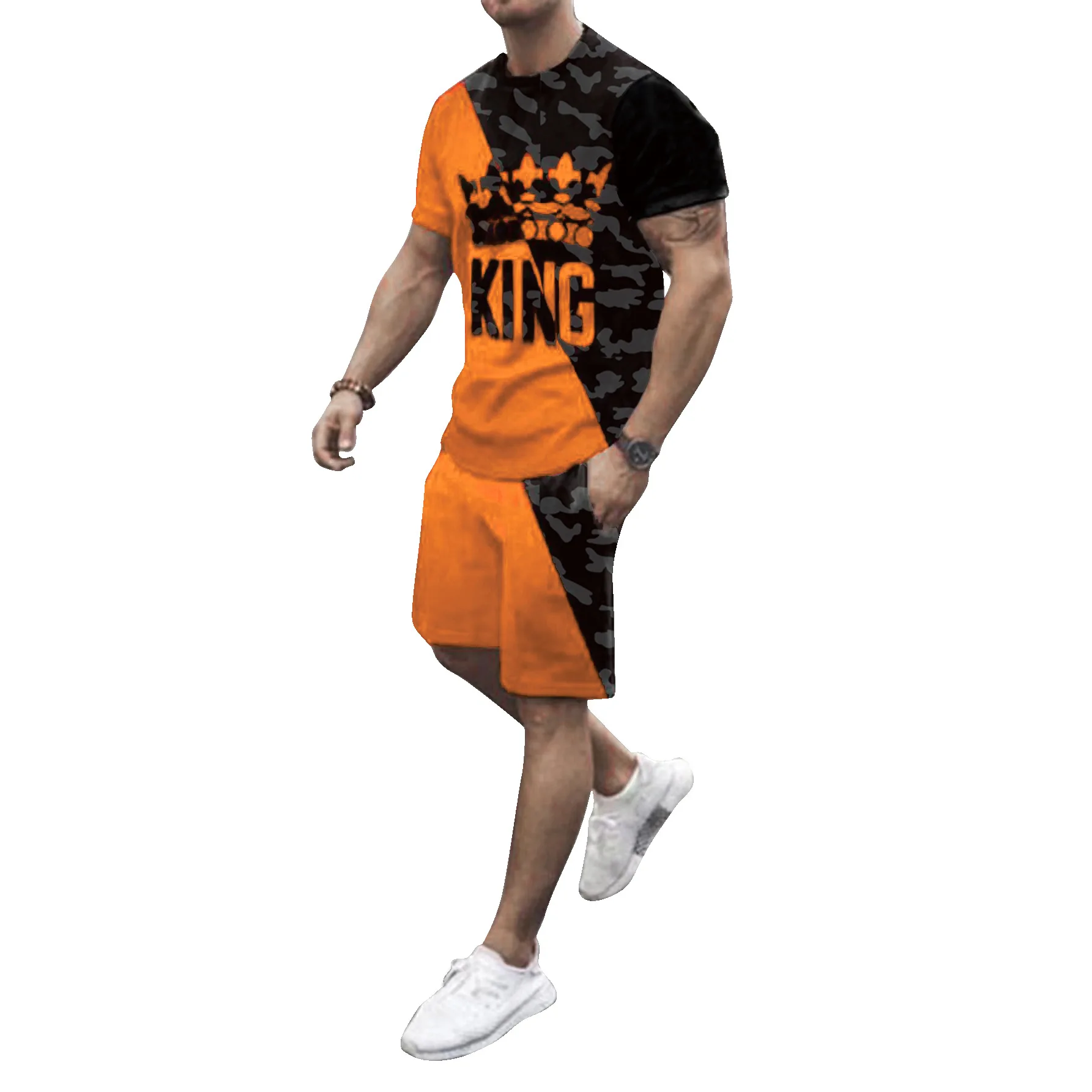 Wholesale Casual Summer Set Graphic T-shirt Printing 2peice Set Outfit Clothing