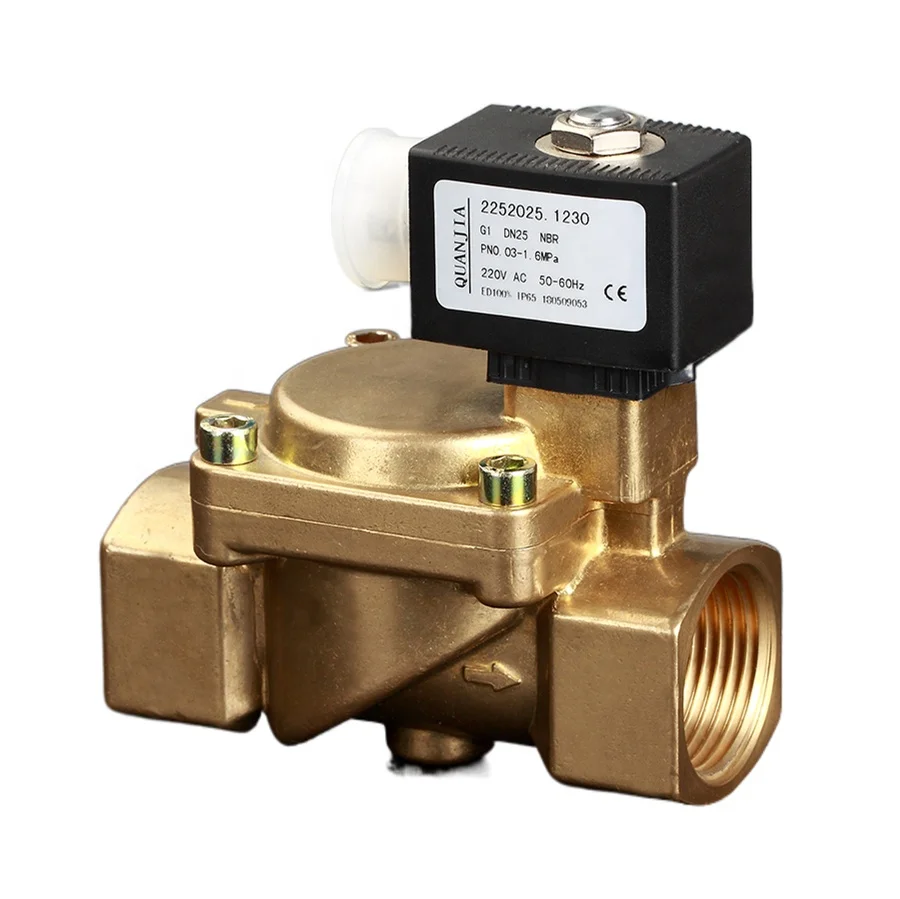 Quanjia 1 inch brass water solenoid valve 24v 2231025B