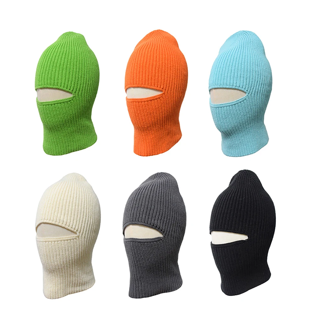Wholesale outdoor Windproof Cycling Balaclava Adults and Kids Warm Black Ski Ride Knitted Beanie Hats
