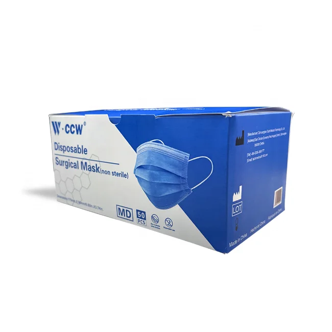 Source manufacturers sell 2020 disposable medical blue masks 3 ply disposable face mask