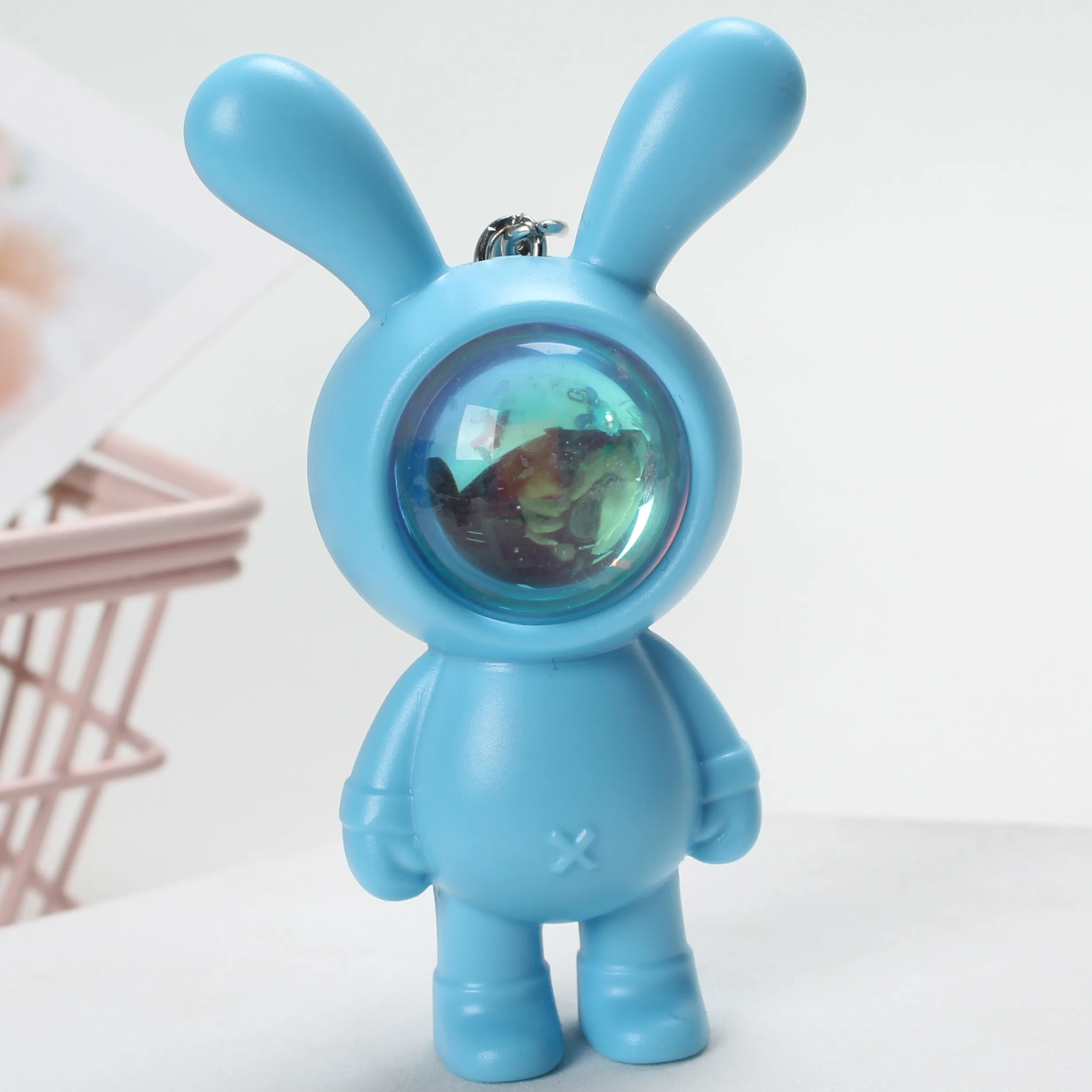 2023 new mini rabbit doll sunset atmosphere light keychain