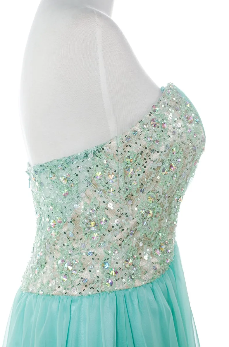 Beaded strapless a line elegant long prom gowns sexy evening dress women