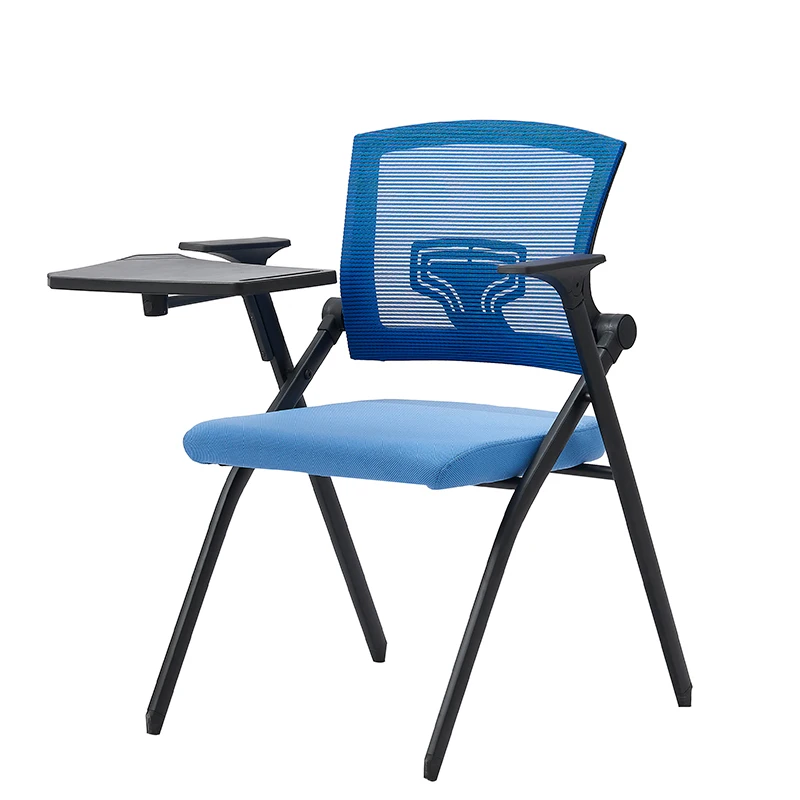 conference fabric stackable foldable chair with writing tablet classroom chair with writing pad