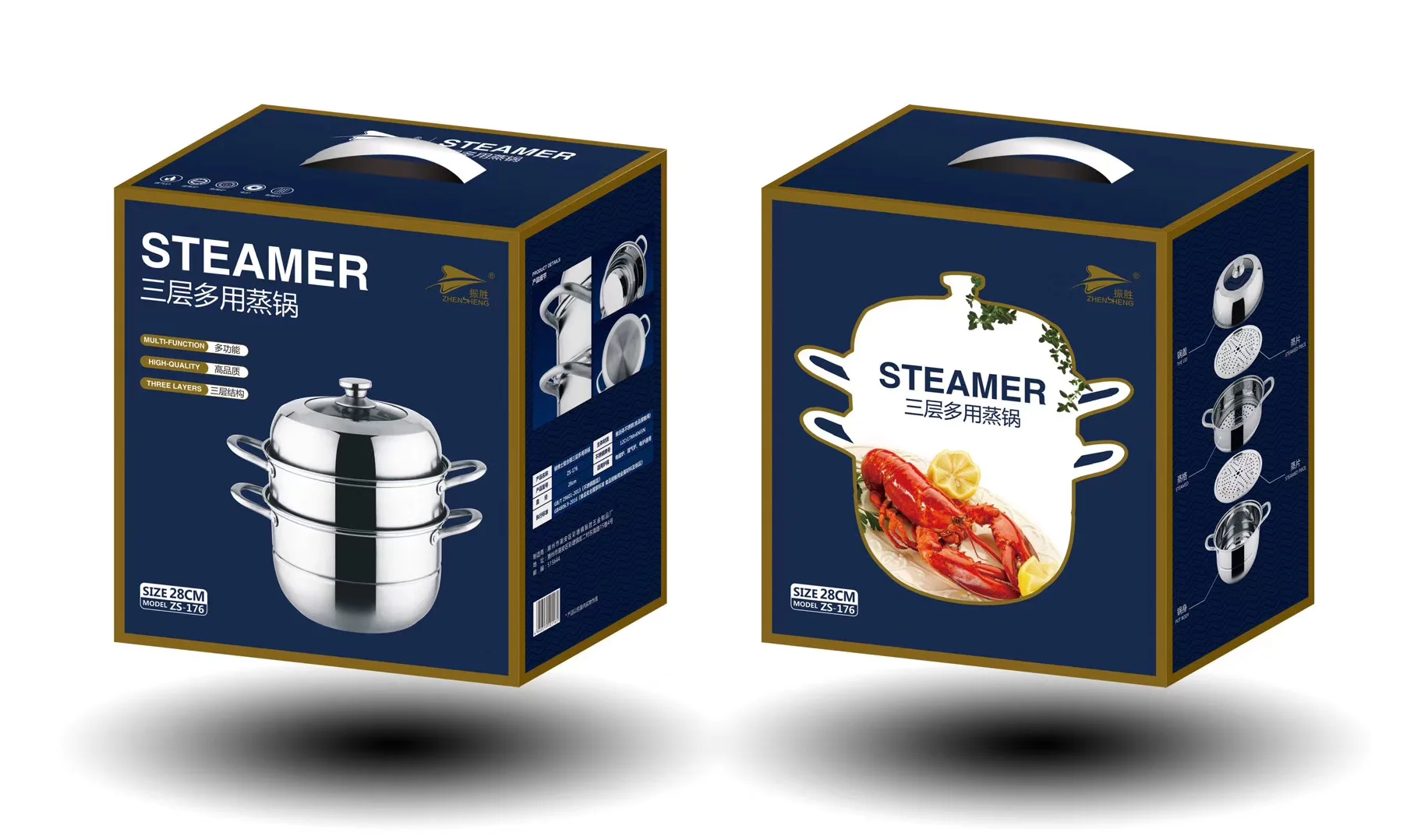 Gas Rice Pot 3 Layer 28cm Food Cooker Display Stainless Steel Steamer